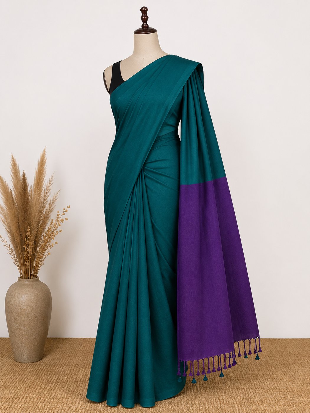 Khadi Kinara Blue-purple