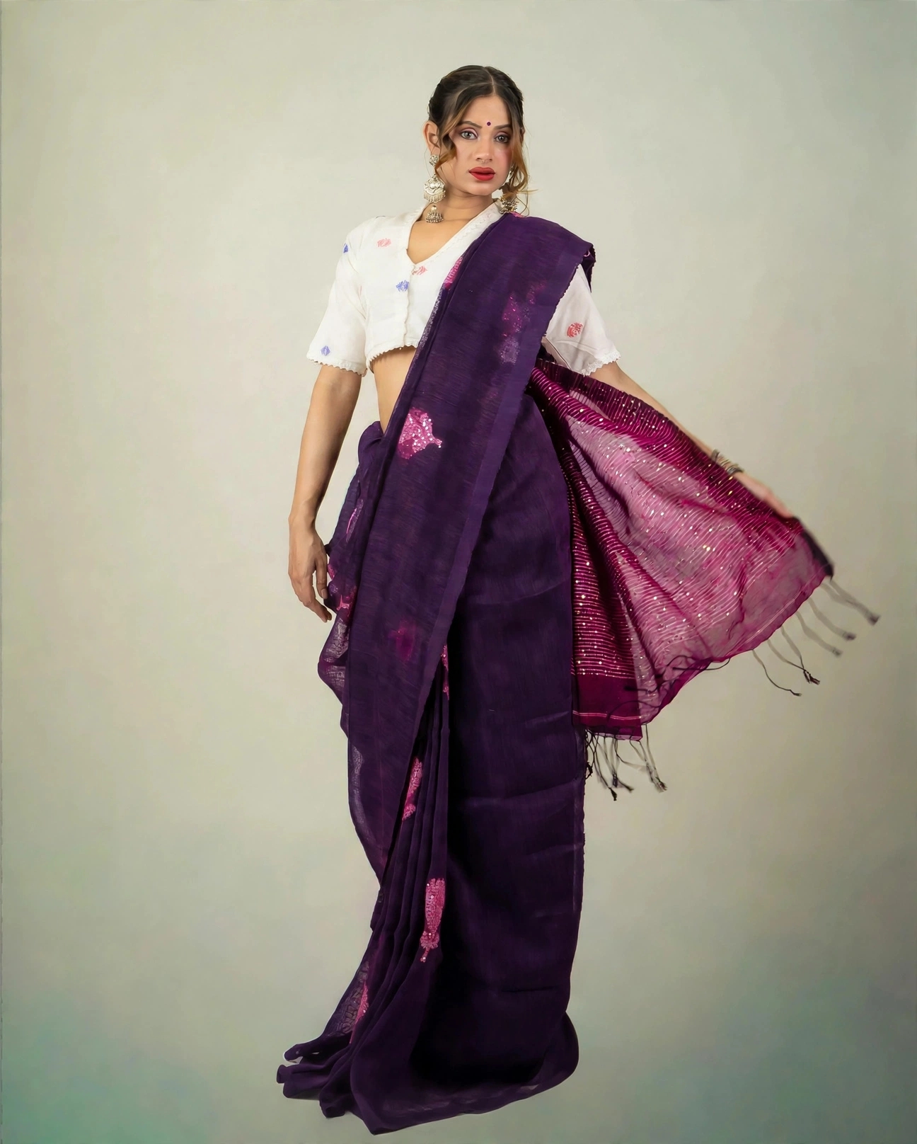 Dark purple Floral Sparkle