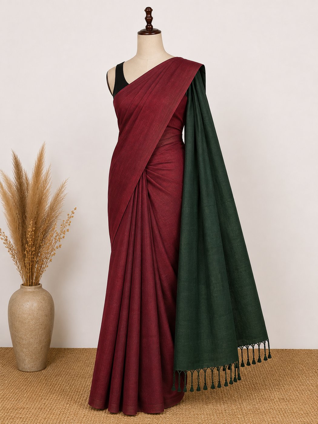 Khadi Kinara Maroon - green